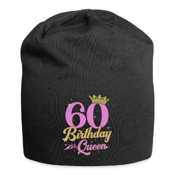 60th Birthday Queen 60th Anniversary Gift Wife - Jersey Beanie - black - Front