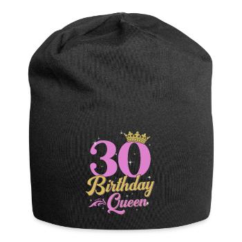 30 Birthday Queen 30 Years Gift Woman - Jersey Beanie - black - Front