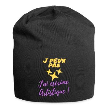 j peux pas j ai escrime artistique - Bonnet en jersey - noir - Devant