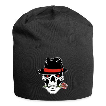 Crâne de gangster - Bonnet en jersey - noir - Devant