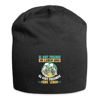 Freundschafts Geschenk für guten Freund - Jersey-Beanie - Schwarz - Vorne