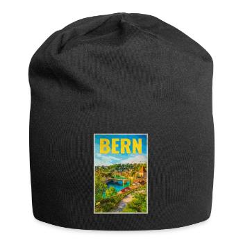 Bern Panorama Aare & Old Town - Jersey Beanie - black - Front