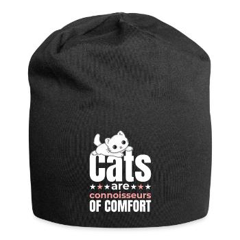 Katzen Sind Genießer Des Komforts - Chilling Cat - Jersey-Beanie - Schwarz - Vorne
