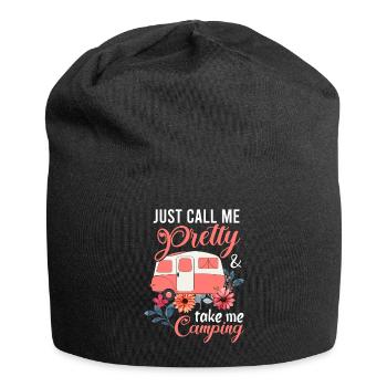 Nennen Sie Mich Einfach Hübsch Camping Urlaub - Jersey-Beanie - Schwarz - Vorne