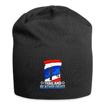 Thailand Beach Holiday by the Sea Design Beach Motif - Jersey Beanie - black - Front