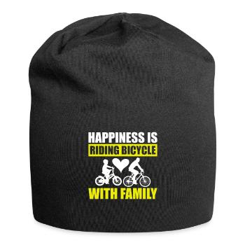 Happiness is cycling with the family Bike ride - Jersey Beanie - black - Front