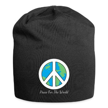 Paix pour le monde - Signe de paix Amour - Bonnet en jersey - noir - Devant