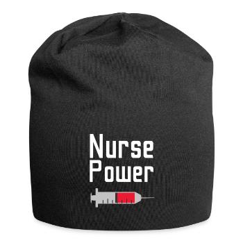 Krankenschwester Power - Jersey-Beanie - Schwarz - Vorne