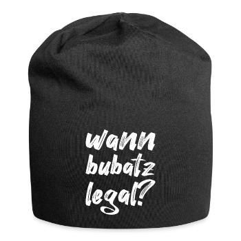 wann bubatz legal, weiß - Jersey-Beanie - Schwarz - Vorne