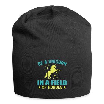 Sei Ein Einhorn Auf Einem Gebiet Der Pferde - Jersey-Beanie - Schwarz - Vorne