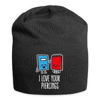 Lustige I love your piercings, piercing, tattoo - Jersey-Beanie - Schwarz - Vorne