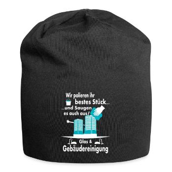 Glas & Gebäudereinigung - Jersey-Beanie - Schwarz - Vorne