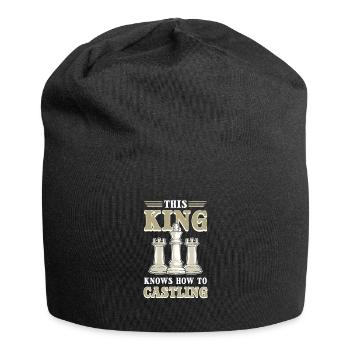 This King Knows How To Castling Chess Board Game - Jersey Beanie - black - Front