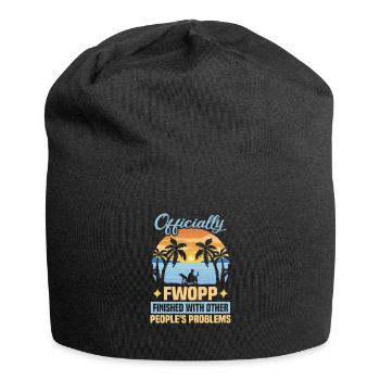 Pensionierung Geschenkidee Rentner Arbeitskollege - Jersey-Beanie - Schwarz - Vorne