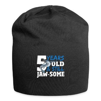 5 Years Old & Still Jaw-Some Mosasaurus Birthday - Jersey-Beanie - Schwarz - Vorne