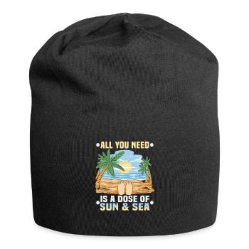 Beach holiday by the sea Design beach motif - Jersey Beanie - black - Front