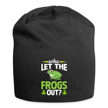 Wer Hat Die Frösche Rausgelassen? Lustiger Frosch - Jersey-Beanie - Schwarz - Vorne