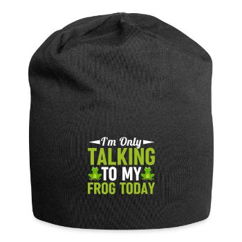 I Speak Today Only With My Frog - Frog - Jersey Beanie - black - Front