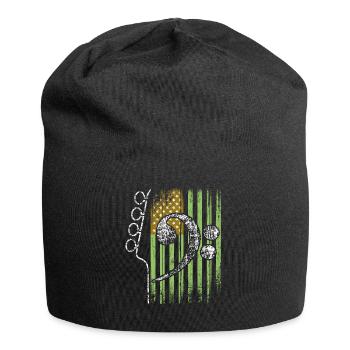 Drapeau américain avec guitare et basse clef - Bonnet en jersey - noir - Devant