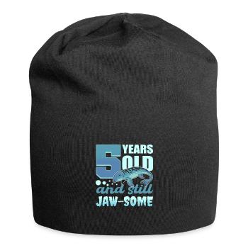 5 Years Old & Still Jaw-Some Mosasaurus Birthday - Jersey-Beanie - Schwarz - Vorne