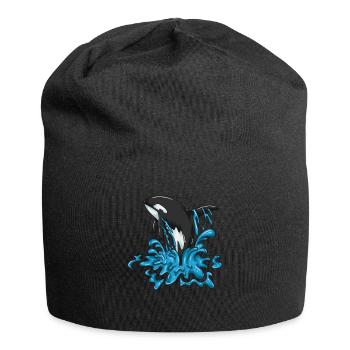 Joyful Whale Orca Saute Happy Whale Design - Bonnet en jersey - noir - Devant