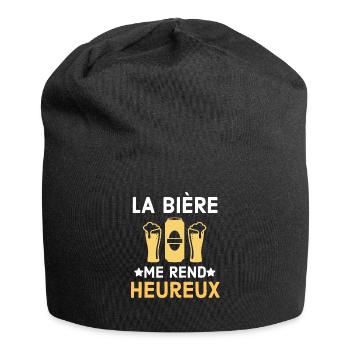 La bière me rend heureux 1 - Bonnet en jersey - noir - Devant