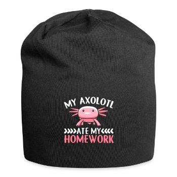 Mon Axolotl a mangé mes devoirs - Axolotl - Bonnet en jersey - noir - Devant