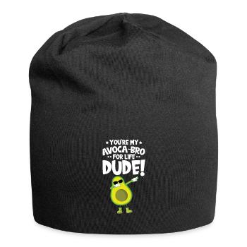 Avocado design for vegetarians and vegans - Jersey Beanie - black - Front