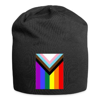 Drapeau de la fierté arc-en-ciel - Bonnet en jersey - noir - Devant