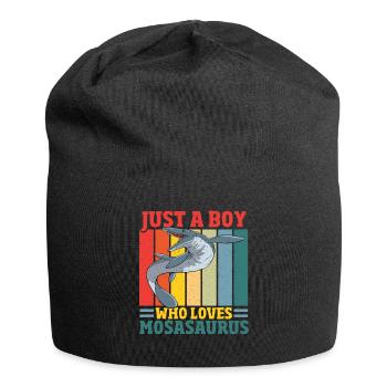 Juste un garçon qui aime Mosasaurus préhistorique - Bonnet en jersey - noir - Devant