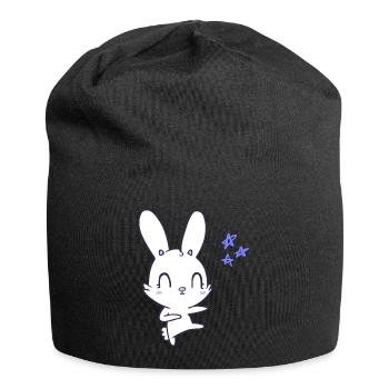 Häschen Design - Jersey-Beanie - Schwarz - Vorne