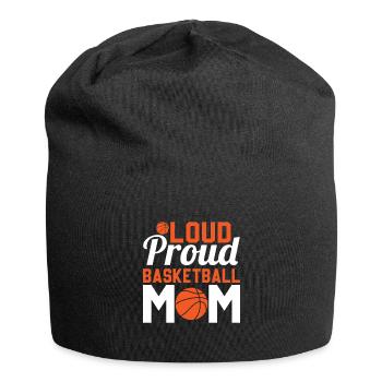 Laute Stolze Basketball-Mutter - Basketballer - Jersey-Beanie - Schwarz - Vorne