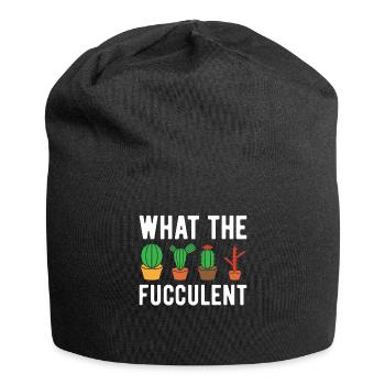 What The Fucculent - Funny Cactus - Jersey Beanie - black - Front