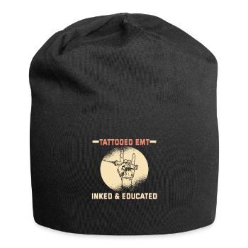 Infirmière tatouée EMT encrée et éduquée - Bonnet en jersey - noir - Devant