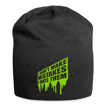 Date Mistakes Zitat Logo - Jersey-Beanie - Schwarz - Vorne