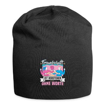 Freundschafts Geschenk für guten Freund - Jersey-Beanie - Schwarz - Vorne