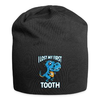 Lost my First Tooth Kinder Zahnlücke Dinodesign - Jersey-Beanie - Schwarz - Vorne