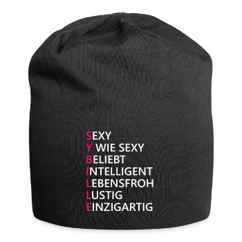 Sybille Name Geschenk - Jersey-Beanie - Schwarz - Vorne