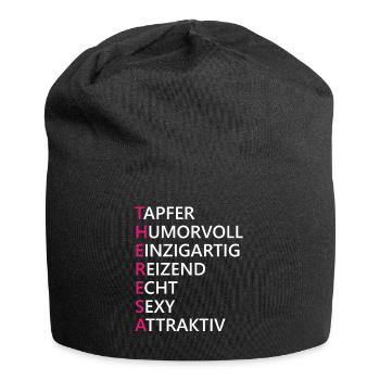 Theresa Name Geschenk - Jersey-Beanie - Schwarz - Vorne