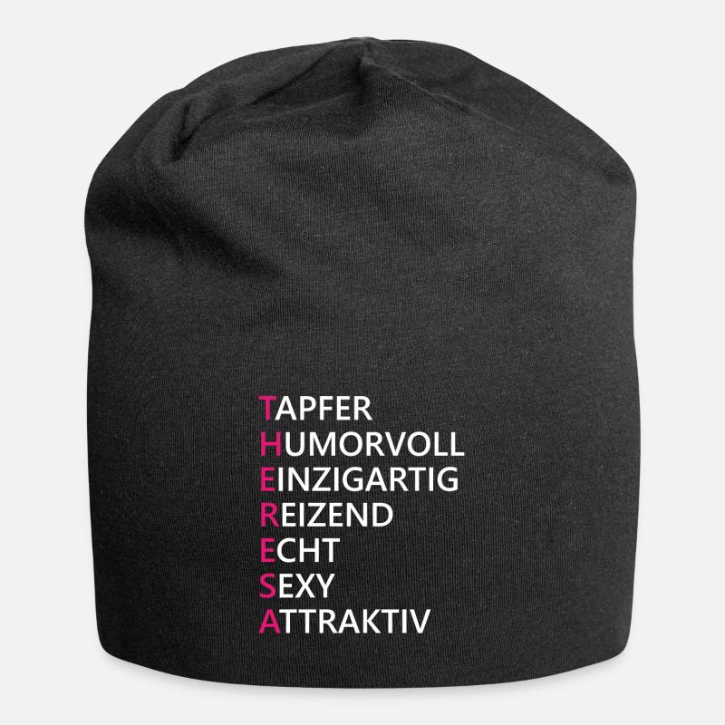 Theresa Name Geschenk - Jersey-Beanie - Schwarz