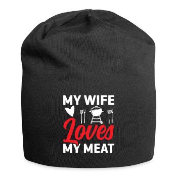 Meine Frau Liebt Mein Fleisch - Grillen - Jersey-Beanie - Schwarz - Vorne