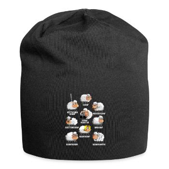 Schaf Unschaf Haarschaf Wortspiel Outfit Schäfer - Jersey-Beanie - Schwarz - Vorne