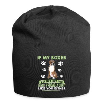 Dog Saying Boxer Design for Dog Lovers - Jersey Beanie - black - Front