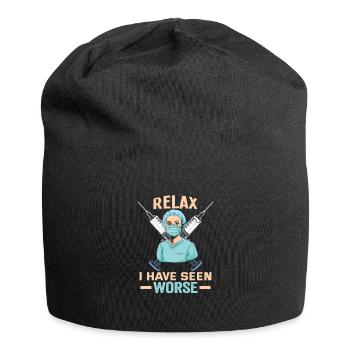 Infirmière Relax J’ai vu pire infirmière - Bonnet en jersey - noir - Devant