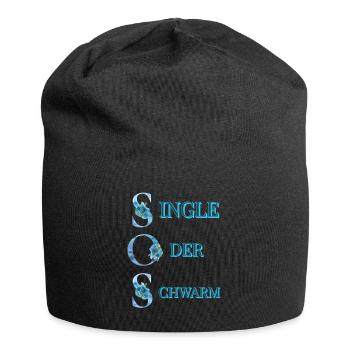 SOS Single oder Schwarm - Jersey-Beanie - Schwarz - Vorne