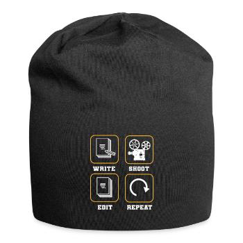Write Shoot Edit Repeat Filmmaker Director - Jersey Beanie - black - Front