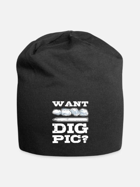 Want Dig Pic? Mineral Collecting Ores Collector - Jersey-Beanie - Schwarz