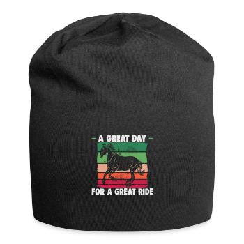 Design équestre et équestre pour les amoureux des chevaux - Bonnet en jersey - noir - Devant