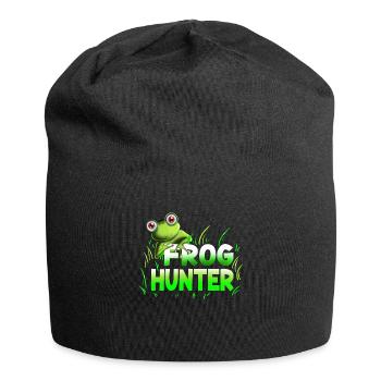 Kröten Fröschen Kaulquappe Frog Hunter Kindershirt - Jersey-Beanie - Schwarz - Vorne