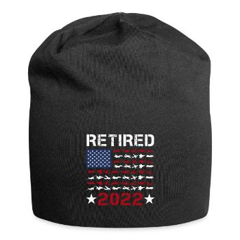 Retired Pilot 2022 USA Flag Airplanes Aviation - Jersey Beanie - black - Front